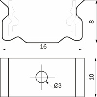 Держатель для накладного профиля SIRIUS-1407S, AKS — купить мебельную фурнитуру в Санкт-Петербурге | AKS мебель
