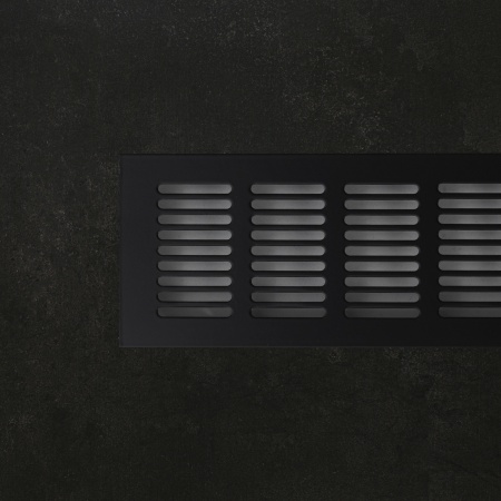 Решетка вентиляционная 480х80мм черная алюминий AKS — купить мебельную фурнитуру в Санкт-Петербурге | AKS мебель
