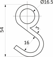 Крючок на трубу d16 несъемный (к трубе 87303), черный AKS — купить мебельную фурнитуру в Санкт-Петербурге | AKS мебель
