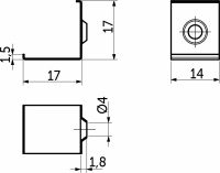 Держатель для углового профиля ORION-1616C, алюминий, AKS — купить мебельную фурнитуру в Санкт-Петербурге | AKS мебель
