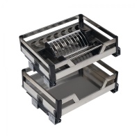 Выдвижная корзина-сушка 800 PRIME LINE 2 ур. нерж.сталь, инокс AKS — купить мебельную фурнитуру в Санкт-Петербурге | AKS мебель
