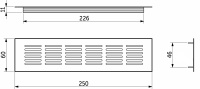 Решетка вентиляционная 250х60мм белая алюминий AKS — купить мебельную фурнитуру в Санкт-Петербурге | AKS мебель
