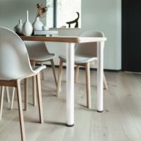 Опора меб. круглая d60 h710, белый, винт М12, AKS — купить мебельную фурнитуру в Санкт-Петербурге | AKS мебель
