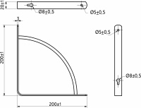 Полкодержатель мет. ORBIT 200*200*20*3, белый AKS — купить мебельную фурнитуру в Санкт-Петербурге | AKS мебель
