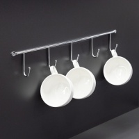 Вешалка настенная на 5 крючков 400*60*40, хром AKS — купить мебельную фурнитуру в Санкт-Петербурге | AKS мебель
