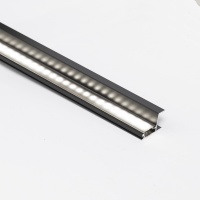 Профиль алюминиевый накладной/торцевой CAPELLA-3018B, с черным экраном, цвет черный, 2м (для 18 ДСП), AKS — купить мебельную фурнитуру в Санкт-Петербурге | AKS мебель
