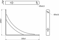 Полкодержатель мет. KOMETA 150*120*20*3, белый AKS — купить мебельную фурнитуру в Санкт-Петербурге | AKS мебель
