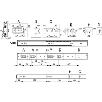 Направляющая шариковая L-500 h=45 PRIME by AKS SOFT CLOSE A черный — купить мебельную фурнитуру в Санкт-Петербурге | AKS мебель
