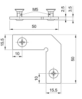 Соединитель угловой к профилю Z-1 в компл. с винтами (K-1) — купить мебельную фурнитуру в Санкт-Петербурге | AKS мебель

