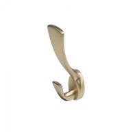 Крючок меб. двухрожковый мет. QUEEN брашированное золото AKS — купить мебельную фурнитуру в Санкт-Петербурге | AKS мебель
