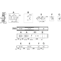 Направляющая шариковая L-350 h=45 PRIME by AKS SOFT CLOSE A черный — купить мебельную фурнитуру в Санкт-Петербурге | AKS мебель
