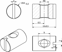 Гайка бочонок М6*10*13 симметричная белый цинк (уп/10шт) AKS — купить мебельную фурнитуру в Санкт-Петербурге | AKS мебель

