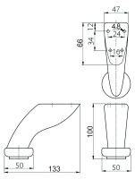 Опора меб. мет. D-712 h100 хром AKS — купить мебельную фурнитуру в Санкт-Петербурге | AKS мебель
