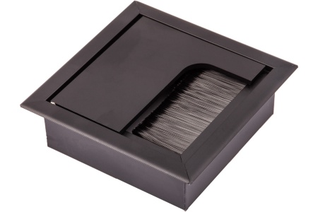 Пропуск кабельный металл 80х80мм черный AKS — купить мебельную фурнитуру в Санкт-Петербурге | AKS мебель
