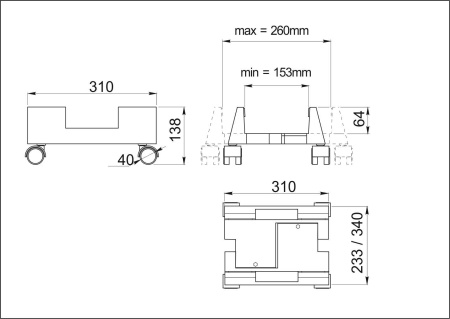 Подставка под системный блок серая AKS — купить мебельную фурнитуру в Санкт-Петербурге | AKS мебель
