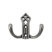 Крючок меб. двухрожковый мет. PALAZZO античное серебро AKS — купить мебельную фурнитуру в Санкт-Петербурге | AKS мебель
