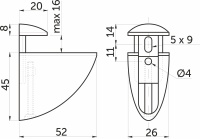 Полкодержатель PELIKAN малый мат. хром AKS — купить мебельную фурнитуру в Санкт-Петербурге | AKS мебель
