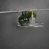 Корзина на трубу d16 угловая одинарная большая CWJ201 хром AKS — купить мебельную фурнитуру в Санкт-Петербурге | AKS мебель
