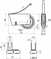 Комплект роликов SENATOR открытый для 1 раздвижной двери GRIDLI 50 кг — купить мебельную фурнитуру в Санкт-Петербурге | AKS мебель
