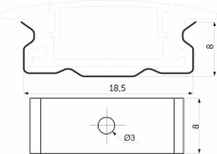 Держатель для врезного профиля LIRA-1707, AKS — купить мебельную фурнитуру в Санкт-Петербурге | AKS мебель
