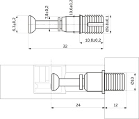 Шток эксцентрика распорный 10*24 (уп/1тыс.шт) AKS — купить мебельную фурнитуру в Санкт-Петербурге | AKS мебель
