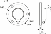 Крепление (розетка) трубы d32 (610), хром AKS — купить мебельную фурнитуру в Санкт-Петербурге | AKS мебель
