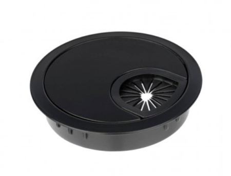 Пропуск кабельный металл D60мм черный AKS — купить мебельную фурнитуру в Санкт-Петербурге | AKS мебель
