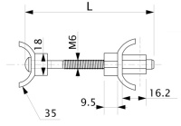Стяжка для столешниц L- 65 (уп/2шт) AKS — купить мебельную фурнитуру в Санкт-Петербурге | AKS мебель
