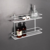 Полка подвесная прямая 2-ярусная 400*110*272, белый РФ — купить мебельную фурнитуру в Санкт-Петербурге | AKS мебель
