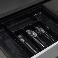 Лоток для столовых приборов 400 TR-03 (320～260*430～390*55), черный AKS — купить мебельную фурнитуру в Санкт-Петербурге | AKS мебель
