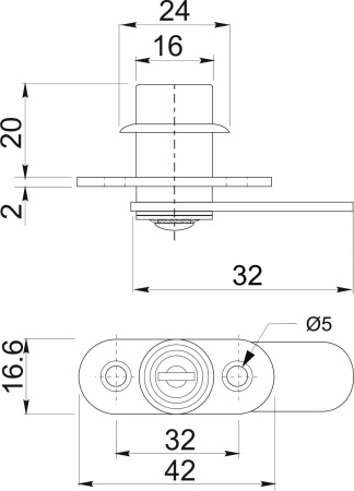 Замок для распашной двери механический 201 AKS — купить мебельную фурнитуру в Санкт-Петербурге | AKS мебель
