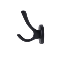 Крючок меб. двухрожковый мет. HORN черный AKS — купить мебельную фурнитуру в Санкт-Петербурге | AKS мебель
