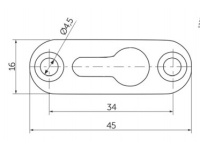 Пластинка зацепная 45*16*34*0,9 Light белый цинк (уп/0.2тыс) AKS — купить мебельную фурнитуру в Санкт-Петербурге | AKS мебель
