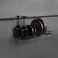 Корзина на трубу d16 сушка CWJ128B черный AKS — купить мебельную фурнитуру в Санкт-Петербурге | AKS мебель
