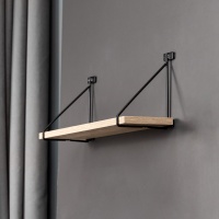 Полкодержатель мет. FANTOM 166*209 черный AKS — купить мебельную фурнитуру в Санкт-Петербурге | AKS мебель
