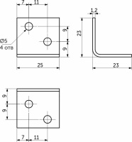 Уголок металлический FSC-01 23х23х25 (1,2), белый цинк (уп/100шт) AKS — купить мебельную фурнитуру в Санкт-Петербурге | AKS мебель
