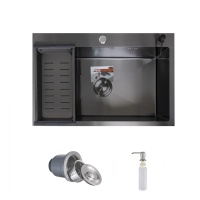 Мойка н/сталь, прямоугольная одночашевая, 700*460мм, глянец черный, врезн на/вровень столешнице, AKS (3,2мм) — купить мебельную фурнитуру в Санкт-Петербурге | AKS мебель
