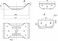 Стяжка для столов 102 белый цинк BY — купить мебельную фурнитуру в Санкт-Петербурге | AKS мебель
