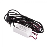 Блок питания Ultra 15W/12V с вилкой и миниконнектором (по 2 м), AKS — купить мебельную фурнитуру в Санкт-Петербурге | AKS мебель
