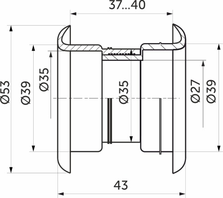 Пропуск вентиляционный D53 белый пластик РП — купить мебельную фурнитуру в Санкт-Петербурге | AKS мебель
