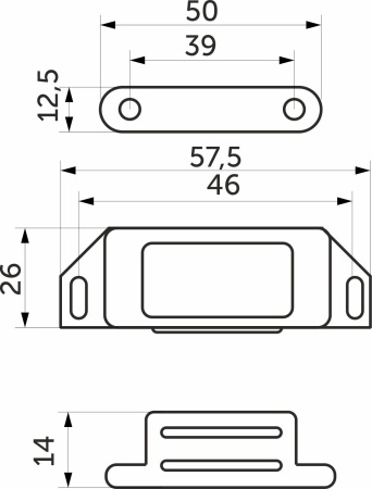 Защелка магнитная мебельная большая AKS белая — купить мебельную фурнитуру в Санкт-Петербурге | AKS мебель
