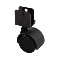 Колесо меб. пласт. d40 U-образное, черный AKS тип2 — купить мебельную фурнитуру в Санкт-Петербурге | AKS мебель
