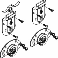 Комплект FAST для 1 раздвижной двери AKS 50 кг (ролики верх и низ, стопор, еврошурупы) — купить мебельную фурнитуру в Санкт-Петербурге | AKS мебель
