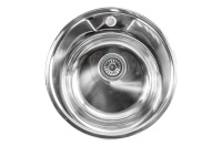 Мойка н/сталь, круглая одночашевая, d495мм, полированная, врезн на столешницу, AKS (0,8мм) — купить мебельную фурнитуру в Санкт-Петербурге | AKS мебель
