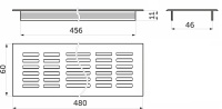 Решетка вентиляционная 480х60мм черная алюминий AKS — купить мебельную фурнитуру в Санкт-Петербурге | AKS мебель

