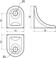 Уголок полкодержатель 18х18х14 никель (уп/500шт) AKS — купить мебельную фурнитуру в Санкт-Петербурге | AKS мебель
