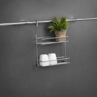 Корзина на трубу d16 двойная малая CWJ116B хром AKS — купить мебельную фурнитуру в Санкт-Петербурге | AKS мебель
