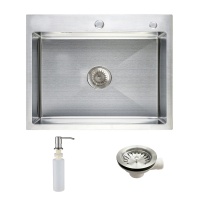 Мойка н/сталь, прямоугольная одночашевая, 580*450мм, сатин, PVD покрытие, врезн на/вровень столешнице, AKS (3,2мм) — купить мебельную фурнитуру в Санкт-Петербурге | AKS мебель
