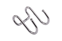 Крючок на трубу d16 ретро двойной хром AKS — купить мебельную фурнитуру в Санкт-Петербурге | AKS мебель
