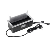 Выдвижной удлинитель Atlas USB, 2 розетки, 2xUSB, HDMI, LAN, шлиф. сталь AKS — купить мебельную фурнитуру в Санкт-Петербурге | AKS мебель
